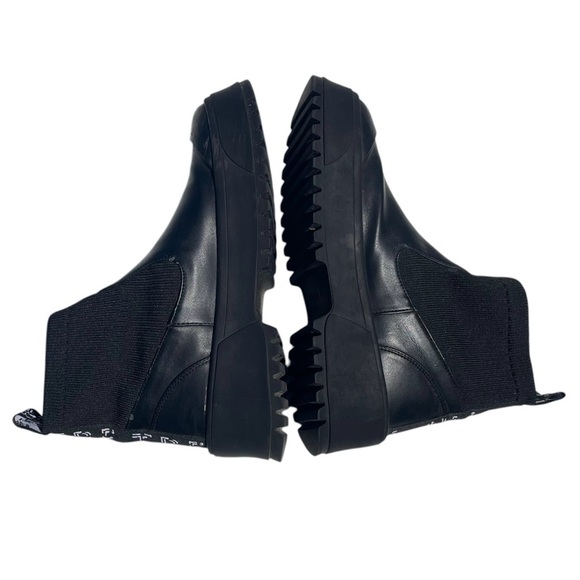 ZARA TRF platform sock ankle boots lug soles black size 10 - Picture 4 of 11